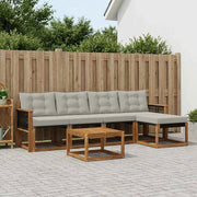 Set di divani da esterno 6 pz Naturale e Grigio Chiaro 3381903