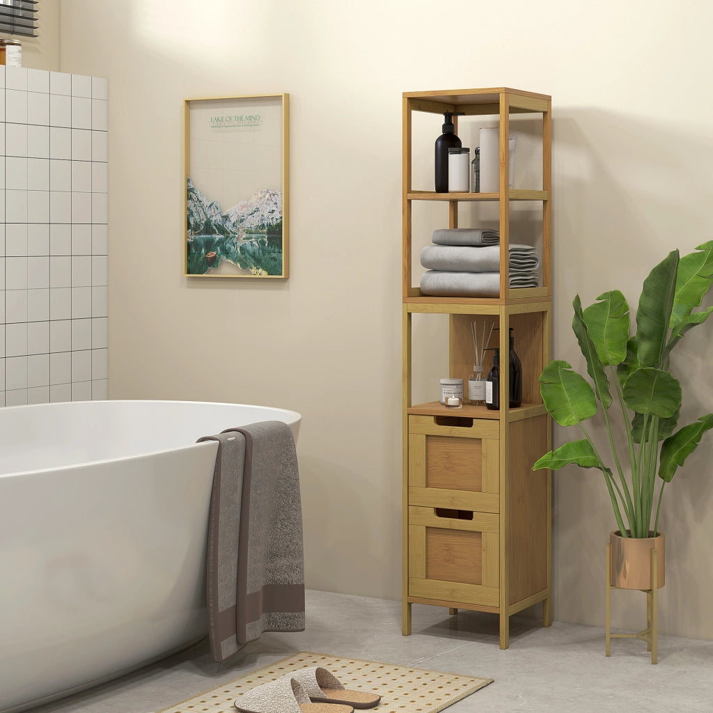 Colonna da Bagno in Bamb¨´ ¨C Zephmum ¨C Bianco 30x30x144 cm