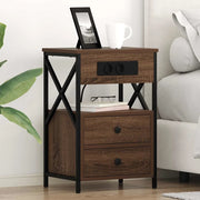 Armadio da Notte con cassetto Rovere Marrone 40 x 31 x 60 cm 859468