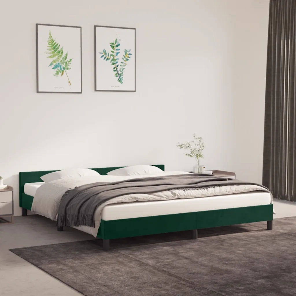 Giroletto con Testiera Verde Scuro 180x200 cm in Velluto cod mxl 57938