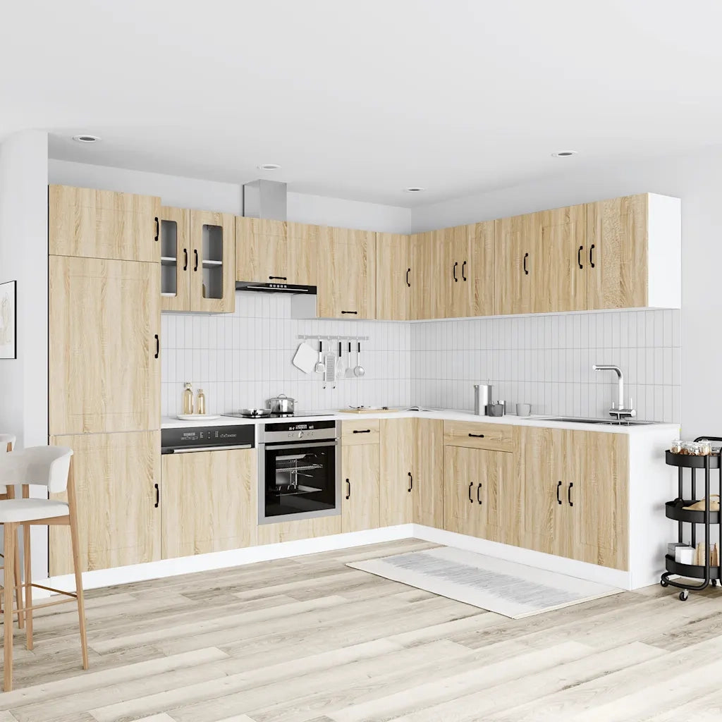 Set Mobili da Cucina 14 pz Kalmar Rovere Sonoma in Truciolato