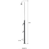Doccia da Giardino Miscelatore e Lavapiedi ATI Docce Minijet-M Inox Anodizzato