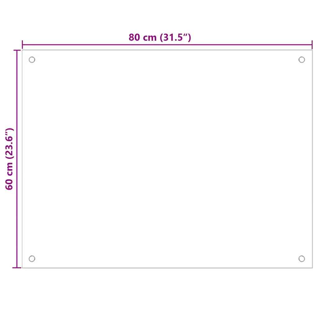 Paraschizzi per Cucina 2 pz Trasparente 80x60cm Vetro Temperato CFW5362155