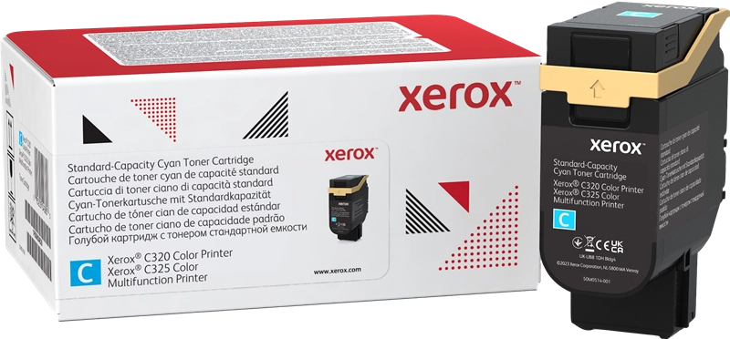 Xerox Cartuccia toner Ciano a Capacità standard da 1800 Pagine per Stampante a colori ® C320/multifunzione a colori ® C325 (006R04820)