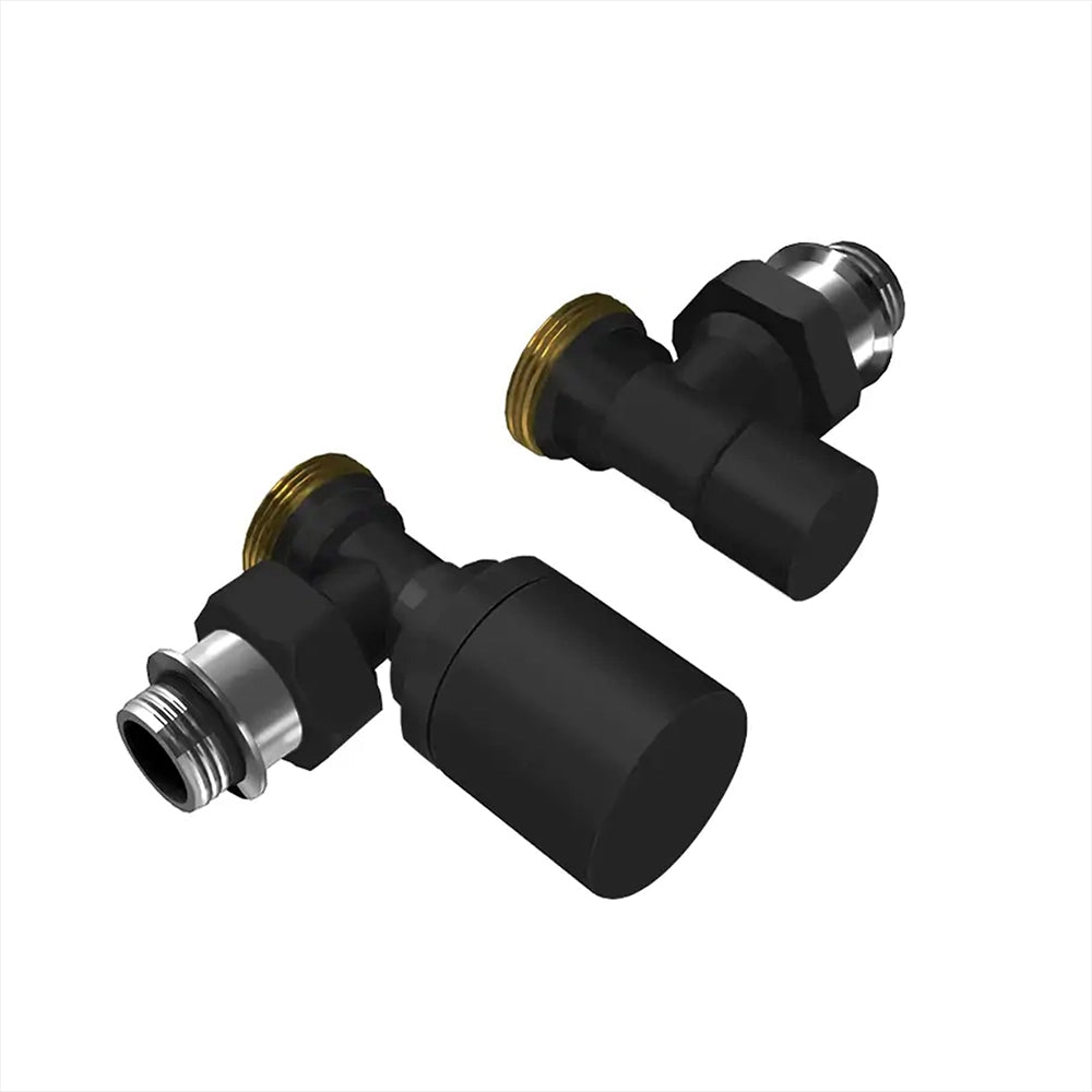 Termoarredo design nero opaco L 60x110 interasse 55 cm con Kit valvole