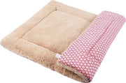 Matto per cani, morbido e caldo, lettino per cani e gatti, divano per animali domestici XZ014 (L (90 x 70 cm), Plaid corto rosa)