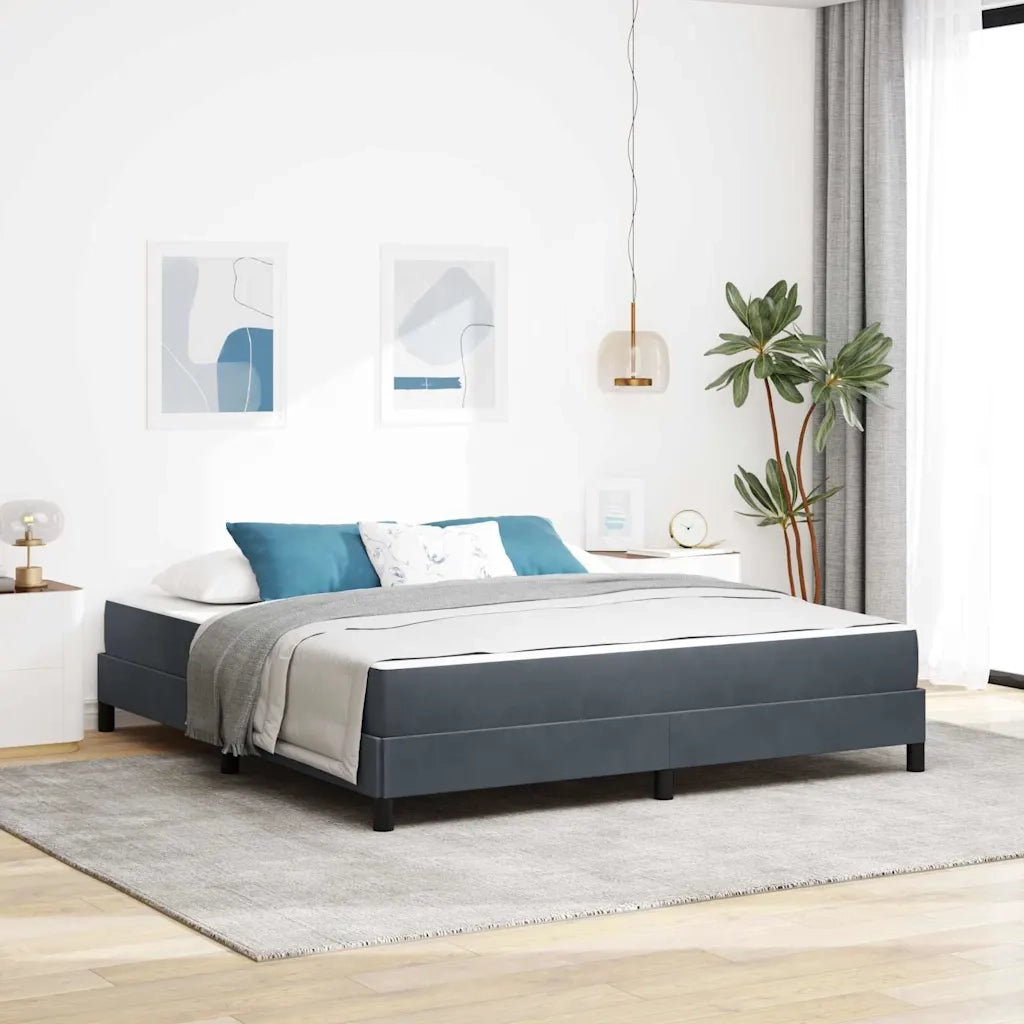 Letto a molle con materasso Grigio scuro 180 x 200 cm Tessuto 3398708