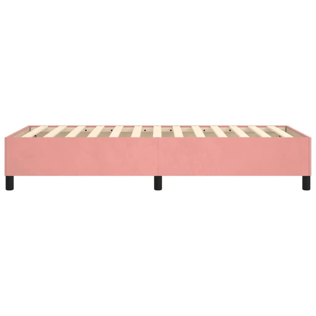 Struttura Letto a Rete a Molle Rosa 90x190 cm in Velluto 3121095