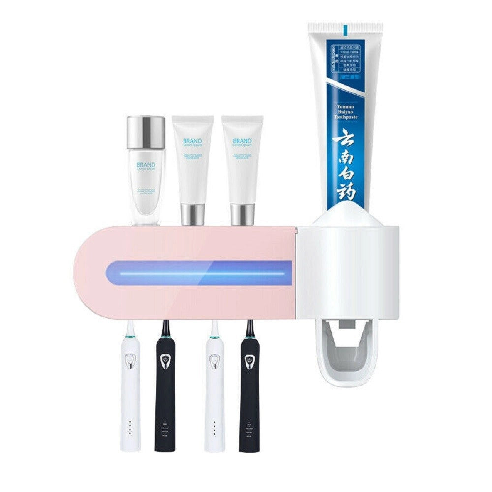 Trade Shop - Sterilizzatore Per Spazzolino Dispenser Dentifricio Supporto Spazzolini Lw-y01 -