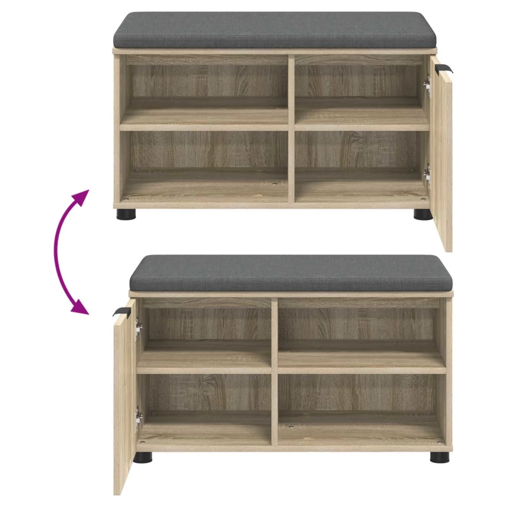 Panca per ingresso con cuscino Rovere Sonoma 80 x 38 x 46 cm 891506