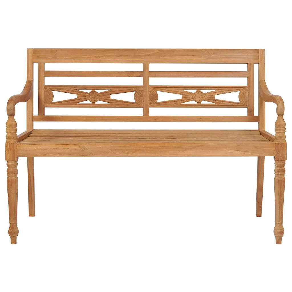 Panca Batavia con Cuscino Verde 120 cm in Massello di Teak 3062159