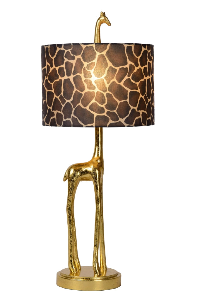 Lampada da tavolo giraffa oro con paralume 60cm E27 Lucide