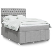 Giroletto a Molle con Materasso Grigio Chiaro 160x200cm Tessuto