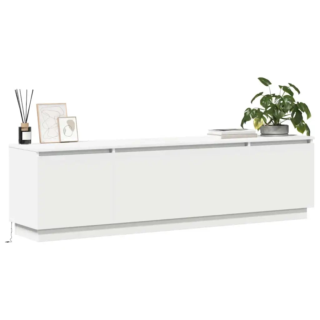 Mobile TV con LED-Credenza per TV Bianco 180 x 38 x 49 cm Legno multistrato
