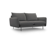 Cosmopolitan Design - Divano "Vienna" 2 posti in tessuto strutturato grigio scuro 