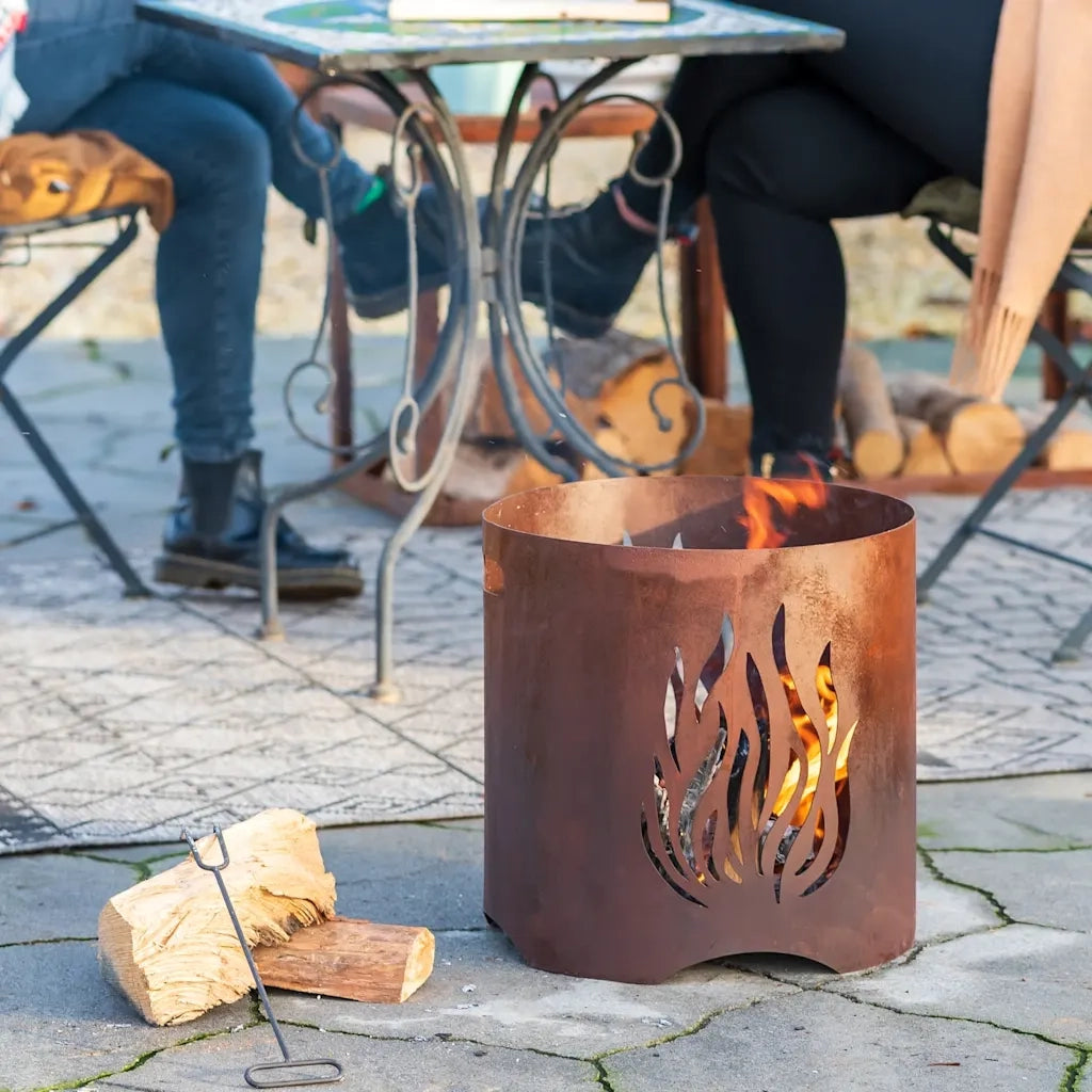 RedFire Braciere Artigianale da Giardino Kiruna Ruggine in Acciaio 441219