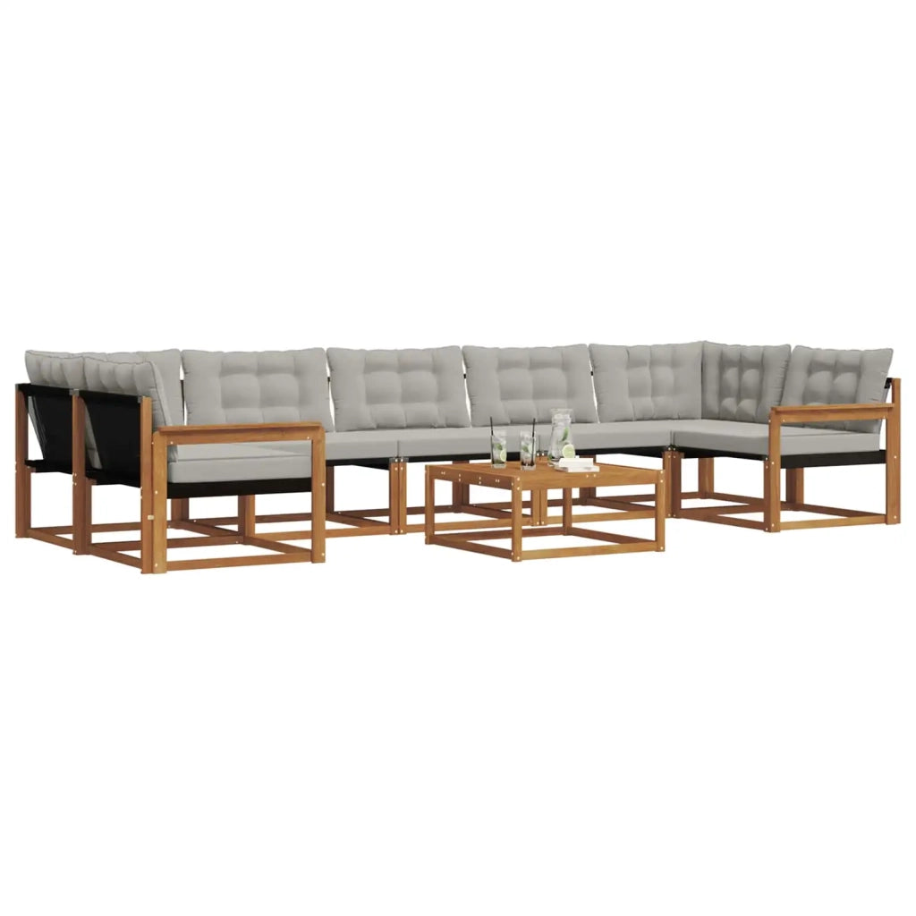 Set di divani da esterno 8 pcs Grigio Naturale e Chiaro 3369282