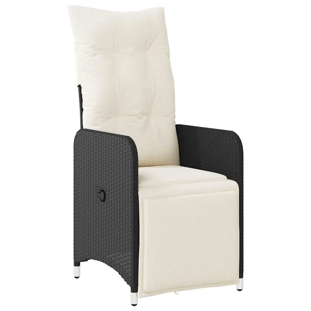 Set BistrÃ² da Giardino 9 pz con Cuscini in Polyrattan Nero