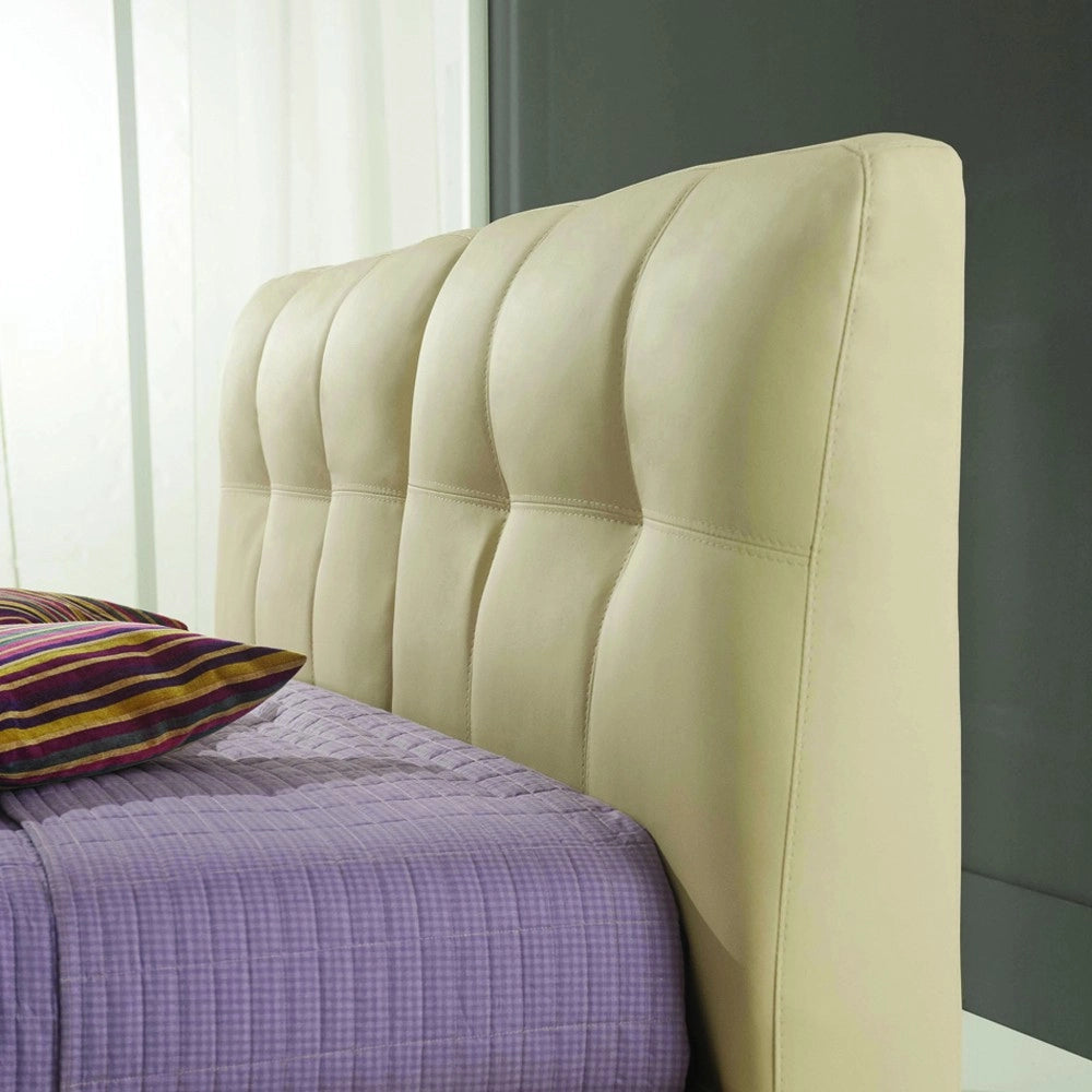 Letto matrimoniale con contenitore Melia ecopelle crema