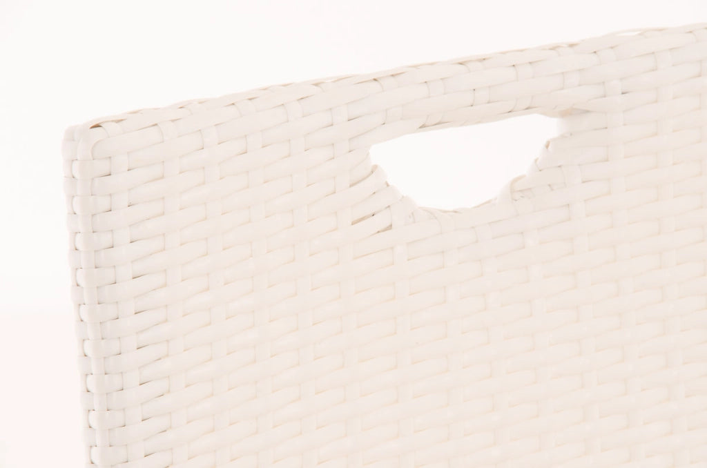 Sgabello Outdoor In Polirattan Mari bianco crema,bianco