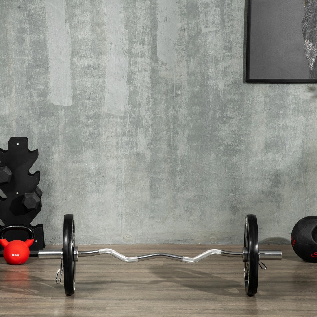 Set di 2 Dischi Pesi da 20 kg per Bilanciere Ø40x4,5 cm in Acciaio con Rivestimento in Gomma Nero