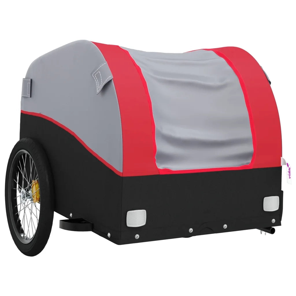 Rimorchio da Bici Nero e Rosso 30 kg in Ferro