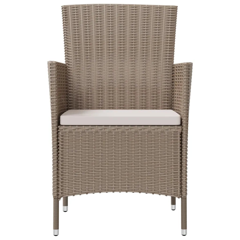Sedie da Giardino con Cuscini 4 pz | Sedie da Esterno in Polyrattan Beige