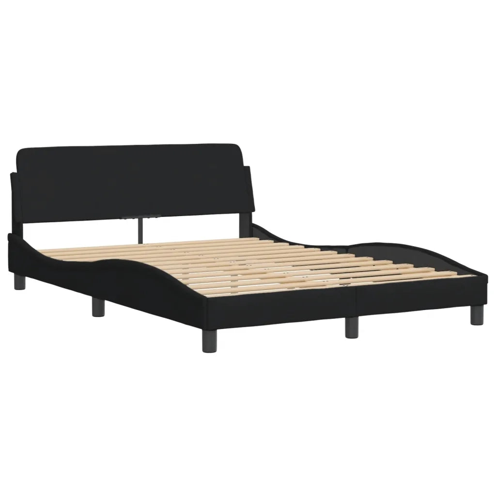 Letto con Materasso Hvar Nero 140x190 cm in Tessuto 3208529