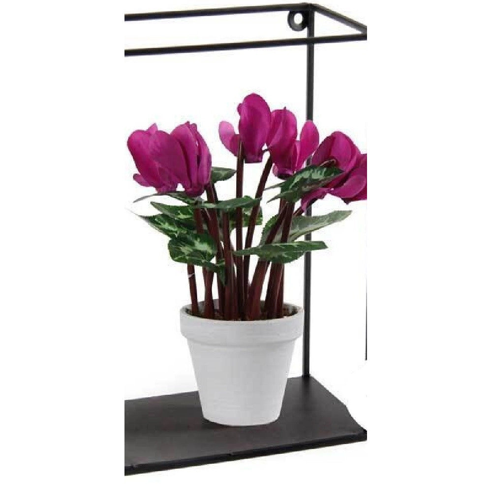 Trade Shop - Mensola Bacheca Parete Rettangolare In Metallo 17x10x25cm Nero Industrial 822179 -