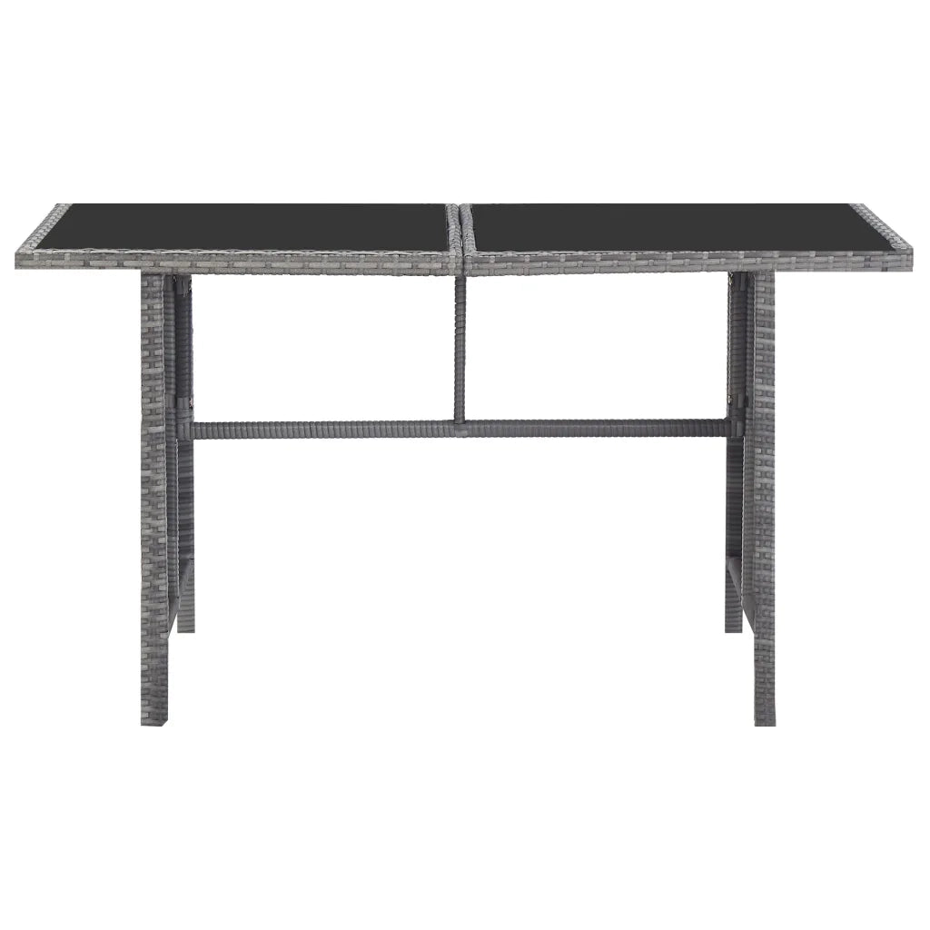Set da Pranzo da Giardino 5 pz con Cuscini in Polyrattan Grigio cod mxl 35779