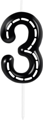 Candele per compleanni con numeri 3 - decorazioni per torta - auto da corsa - topper per torta - compleanno - avvertimento di sicurezza