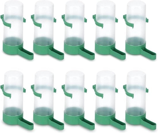 10 pezzi Dispensatore di acqua per uccelli - alimentazione automatica e flacone di acqua per uccelli