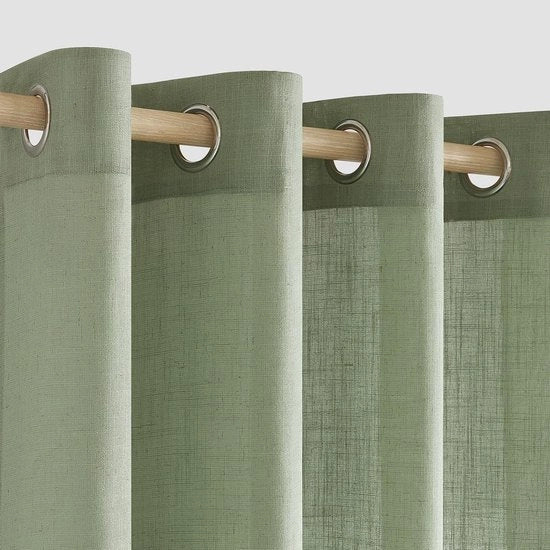Tende interne per camera da letto e soggiorno - tenda da finestra in lino pannello trasparente - tenda da cucina moderna 140 x 245 cm