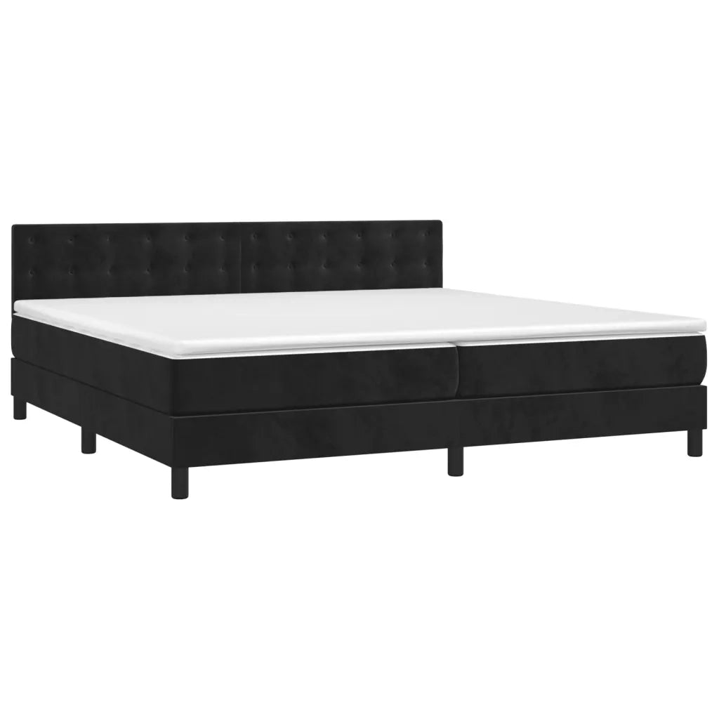 Giroletto a Molle con Materasso Nero 200x200 cm in Velluto cod mxl 64523