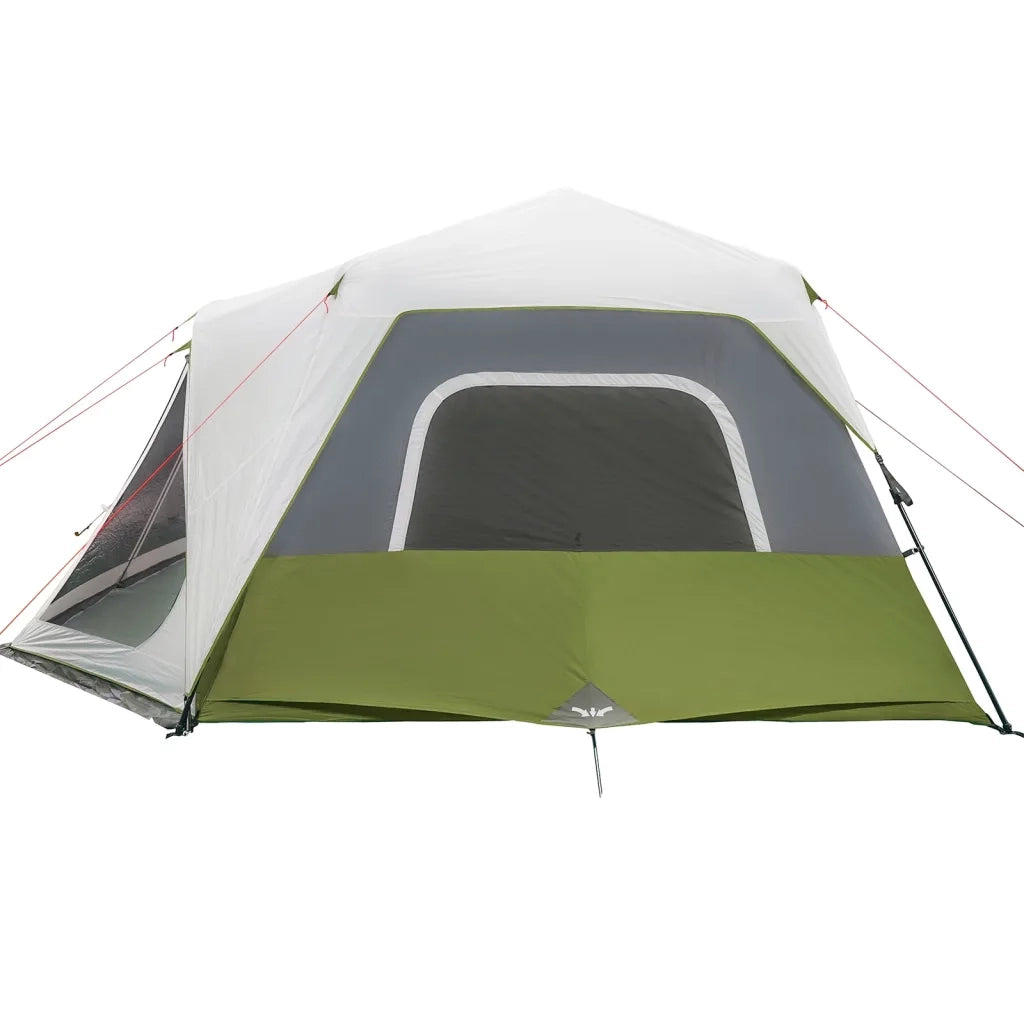Tenda Famiglia con LED 10 Persone-Tenda da campeggio Verde Chiaro Rilascio Rapido