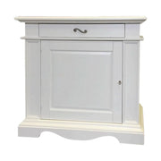 Madia classica in legno 1 porta 1 cassetto bianco 117x55x115 - Mobili 2G