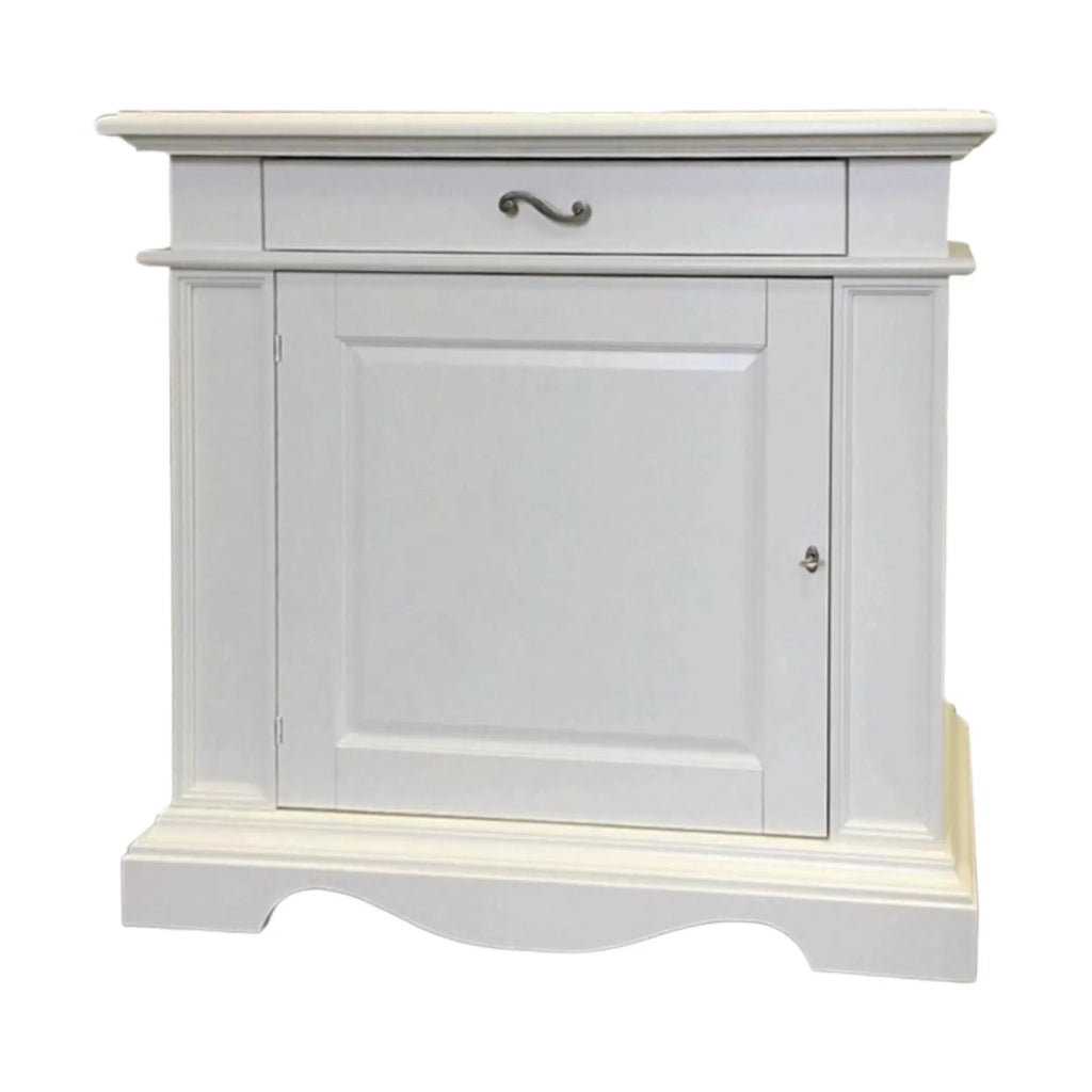 Madia classica in legno 1 porta 1 cassetto bianco 117x55x115 - Mobili 2G
