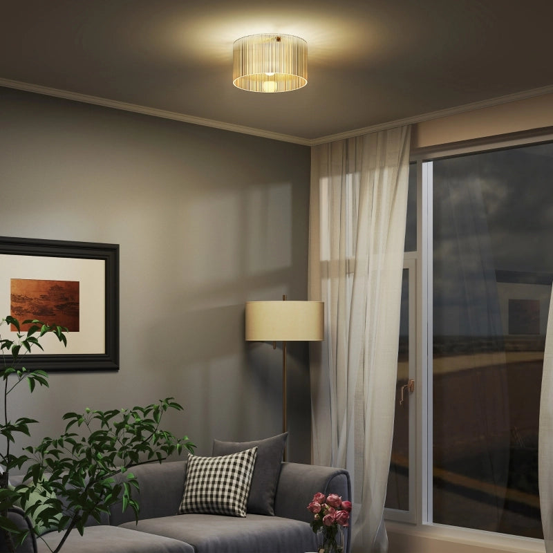 Plafoniera con paralume in acrilico, compatibile con lampade in metallo, alogene e a LED.