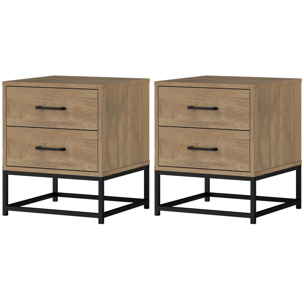 Comodino ¨C zephmum ¨C 2 cassetti, stile industriale