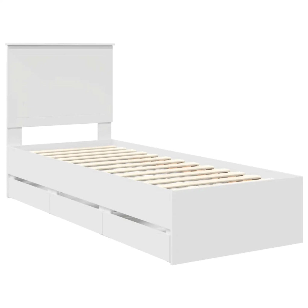Struttura del letto Bianco 75 x 190 cm Legno Ingegnerizzato