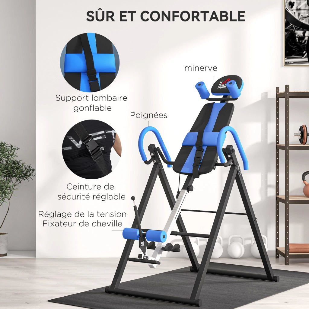 Tavolo da Inversione Pieghevole ¨C Zephmum ¨C Blu, Nero, 79x114x153 cm