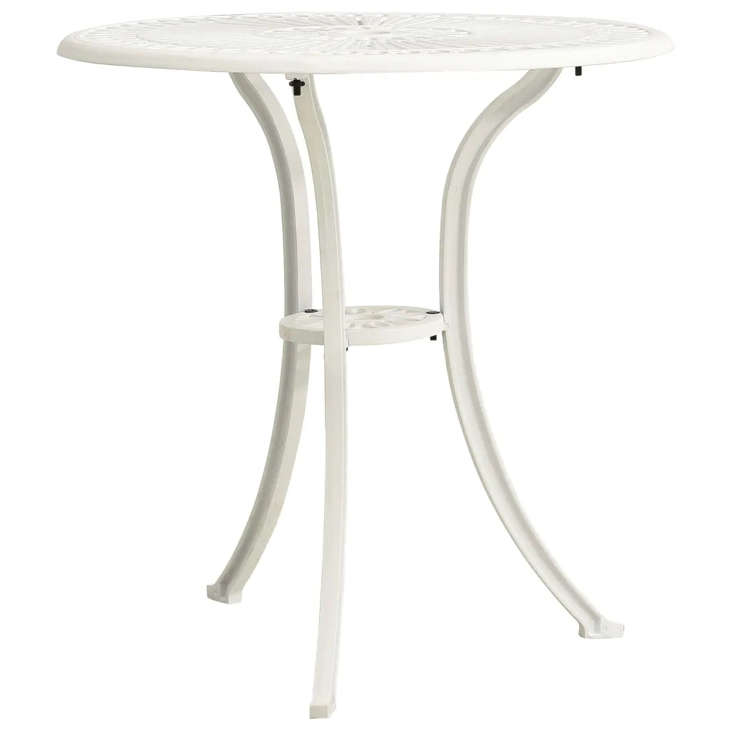 Tavolo da Giardino Bianco 62x62x65 cm in Alluminio Pressofuso 315581
