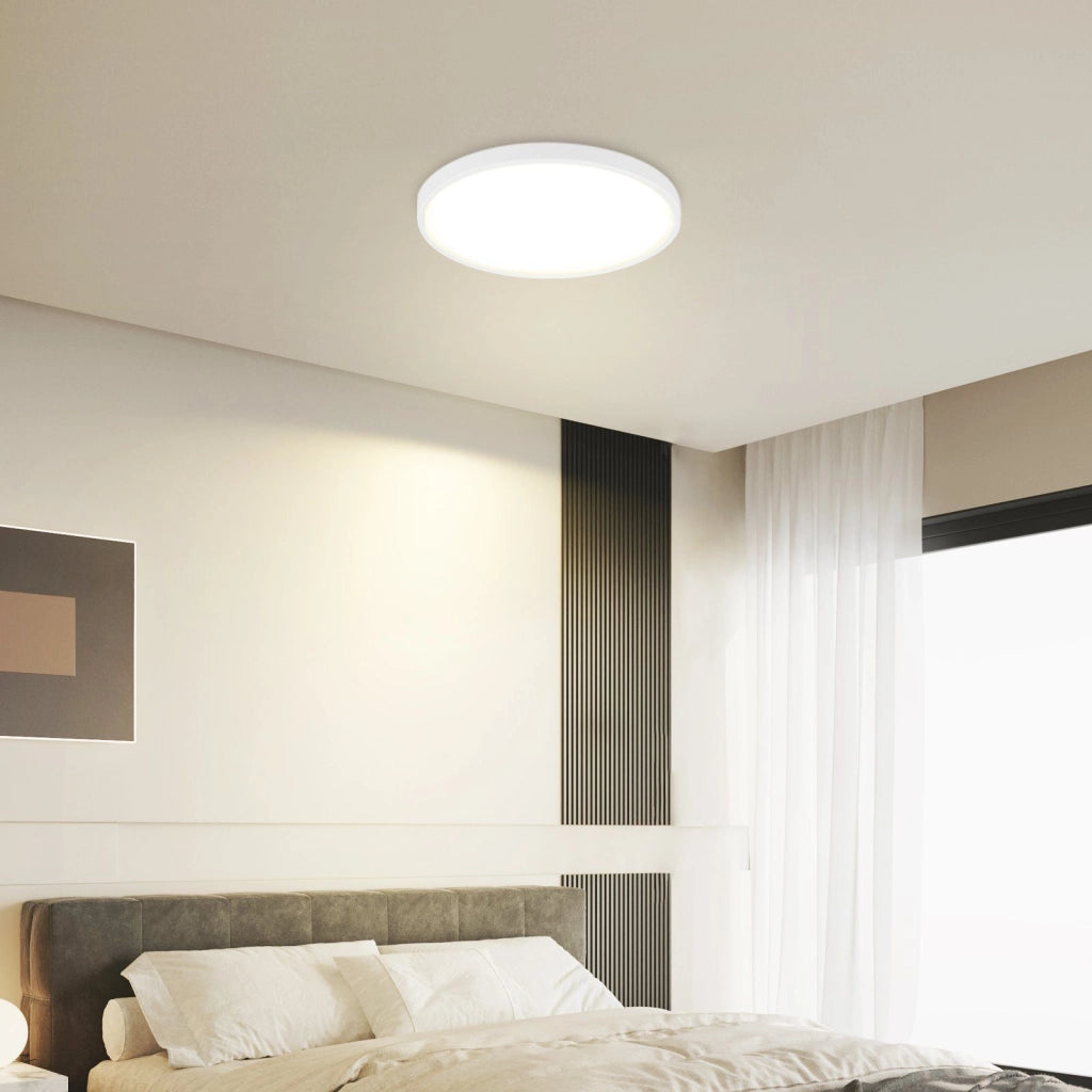 ZMH Lampada da soffitto LED rotonda moderna 24W bianca risparmio energetico per interni