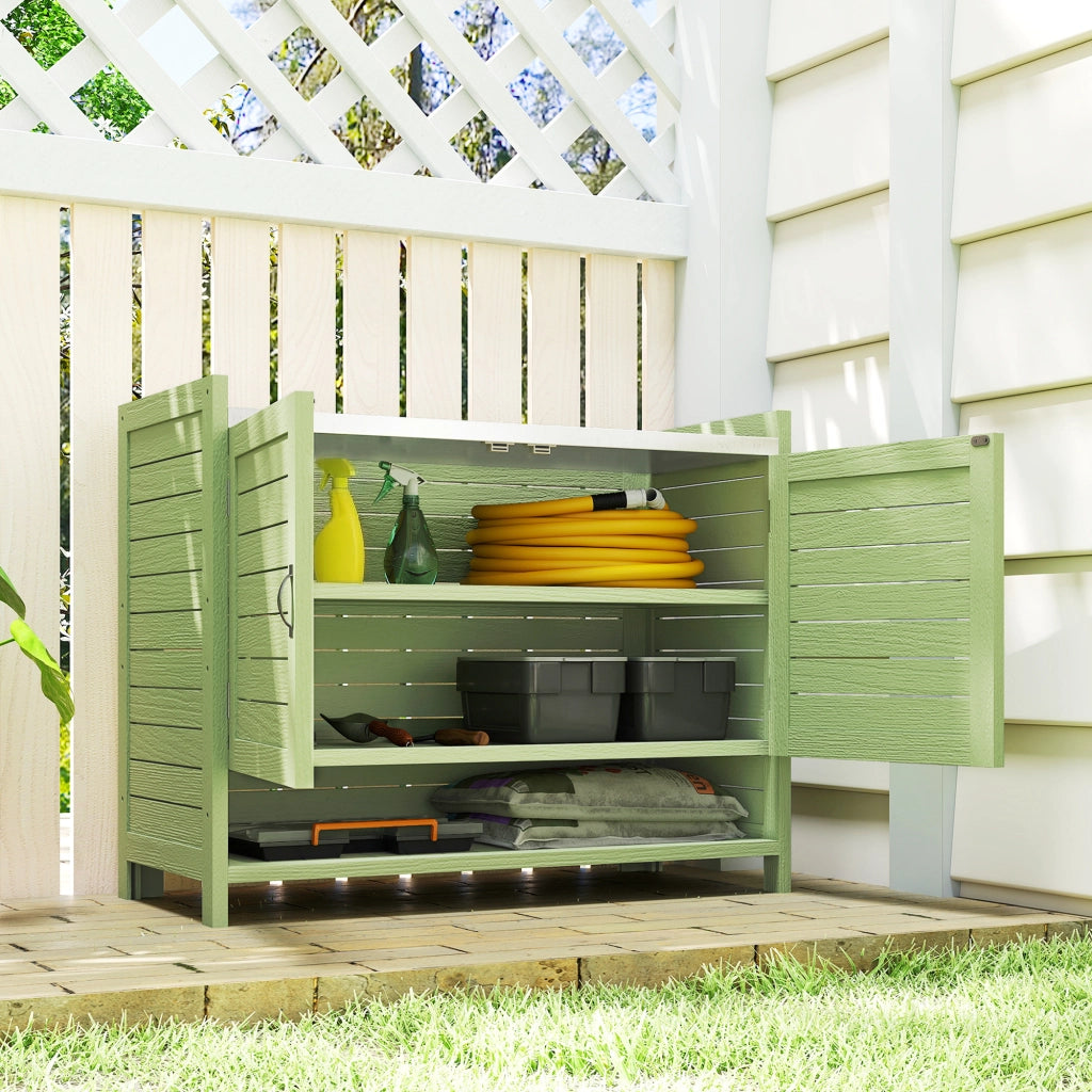 Tavolo da giardino con mobile ¨C zephmum ¨C Verde 88x40x70,5 cm