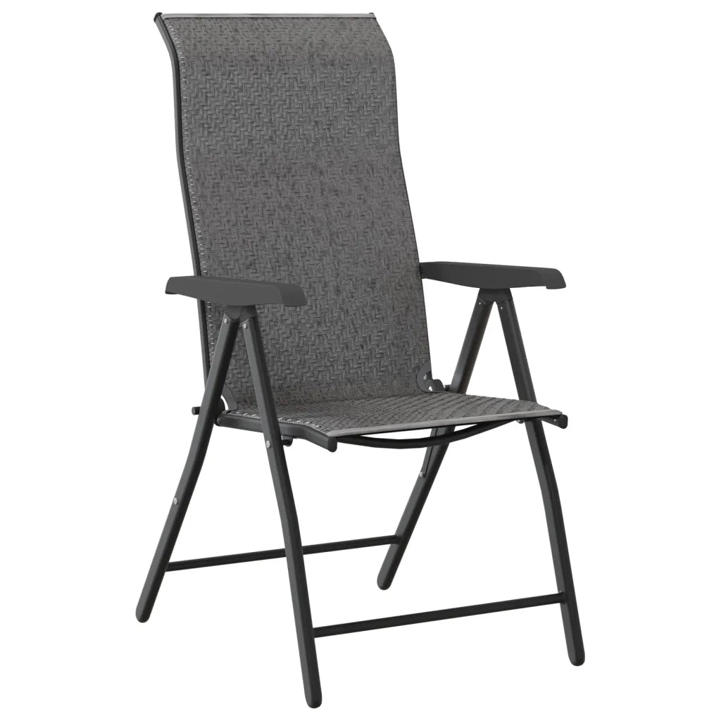 Sedie Pieghevoli da Giardino 2 pz Grigie in Polyrattan 4007140