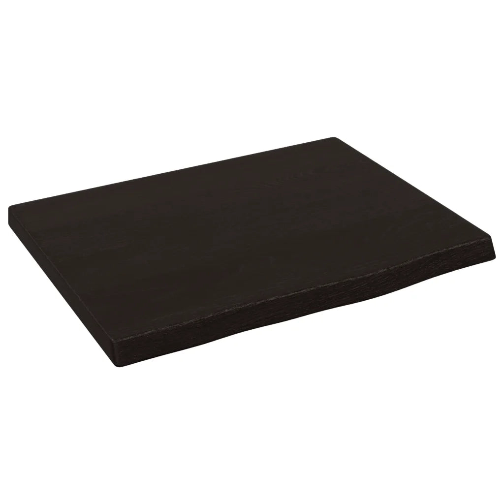 Piano Bagno Marrone Scuro 40x30x2 cm Legno Massello Trattato 3156185
