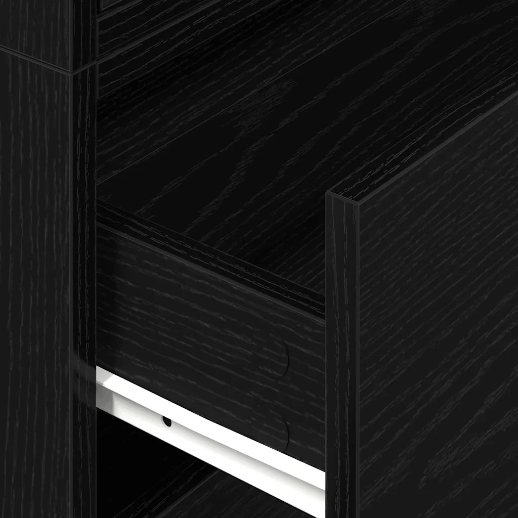 Armadi con 2 Cassetti 2 pz Rovere Nero 60x31x40 cm Truciolato 858824