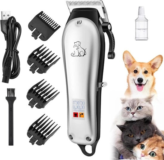 Tondeuse elettrica per cani e gatti trimmer professionale per peli lunghi e spessi tondeuse silenziosa.