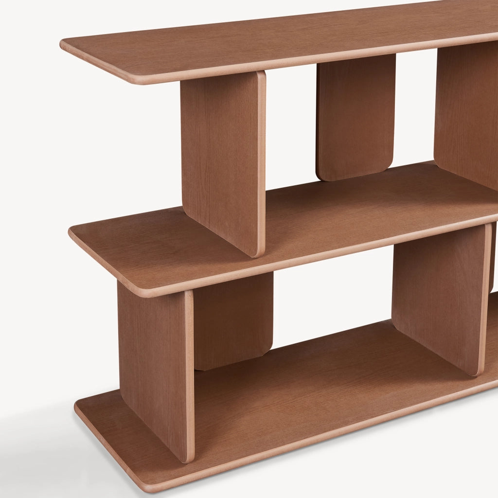 Scaffale da Terra Gäljami con 4 Scomparti Aperti 160 x 35 x 74 cm - Effetto Noce [en.casa]