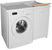 Lavatoio e Coprilavatrice 109x60x89cm Asse in Legno Montegrappa Edilla Bianco Destro